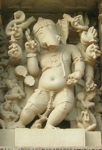 Mutilated image of Ganesha from a Khajuraho Temple