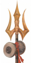 Shiva's trident and hourglass damaru